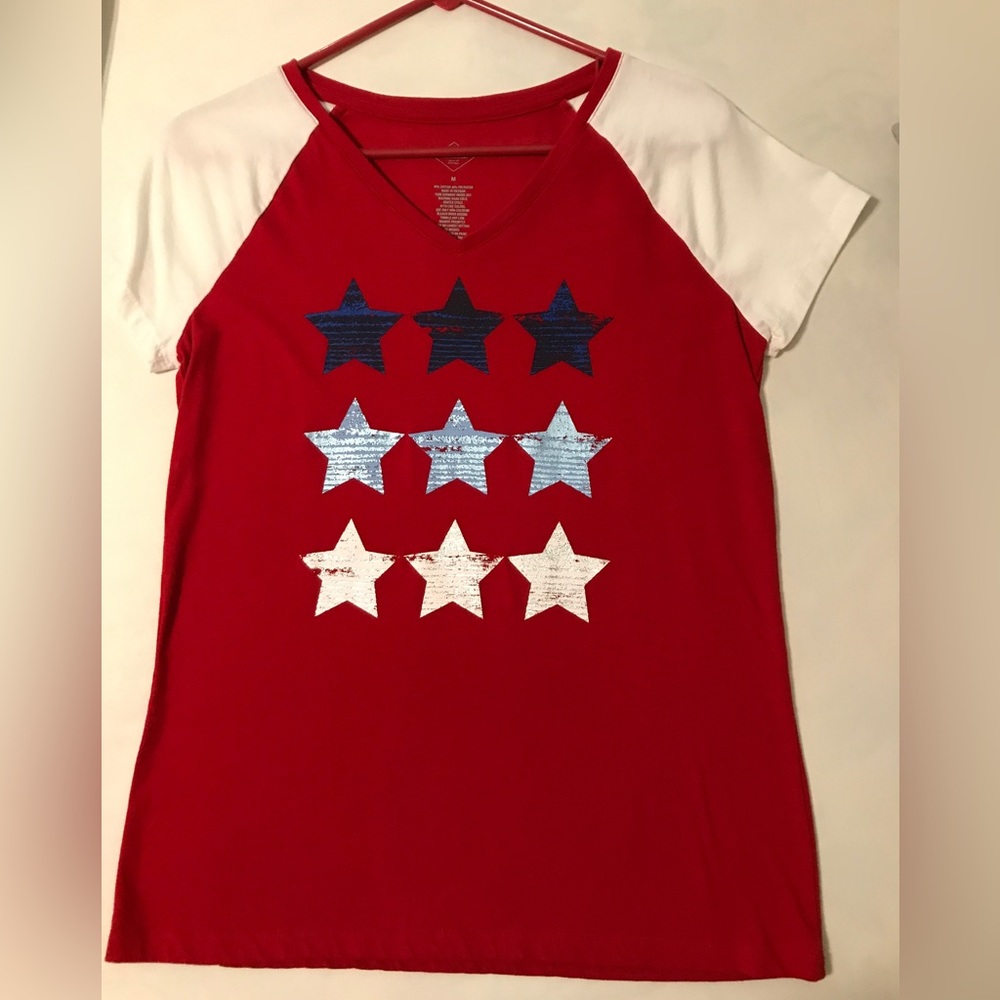 St John’s Bay - Patriotic Red, White, and Blue T-Shirt !Rare!